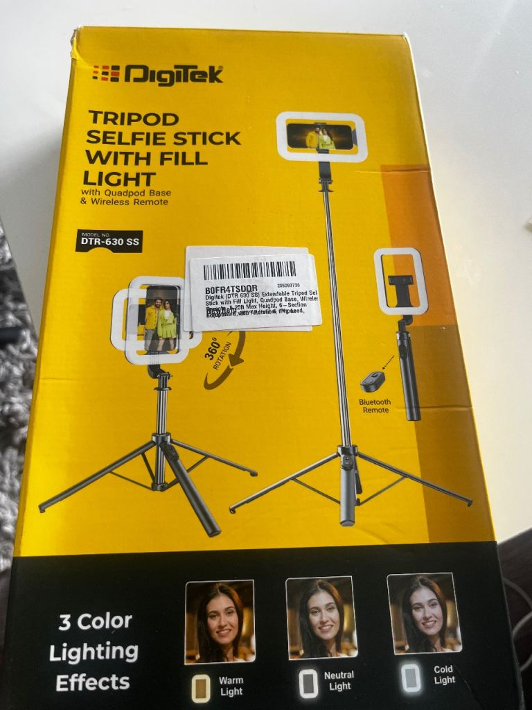Digitek DTR-630 SS Tripod Selfie Stick with Fill Light - New