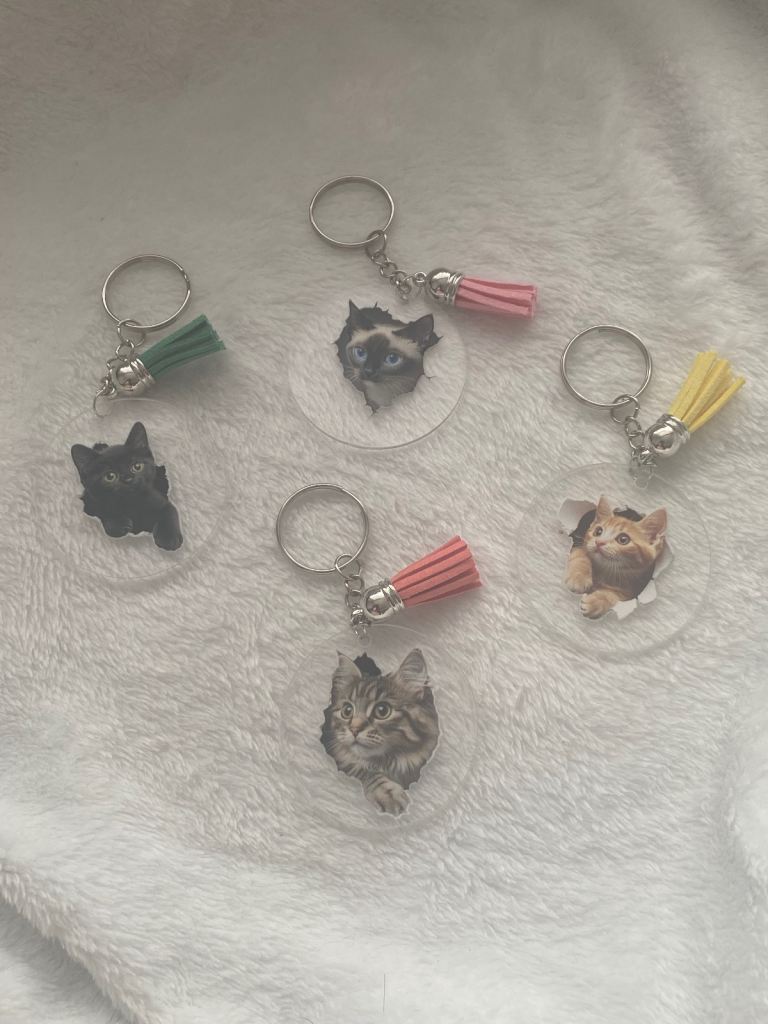 New Cat Keyrings with Tassels – Cute Pet Accessories