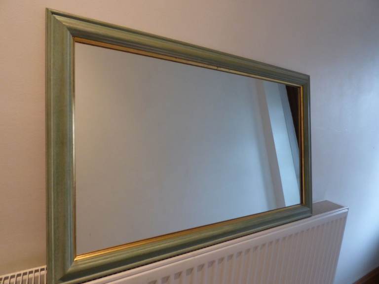 Beautiful Shabby Chic Wall Mirror In Light Green 84cm X 54cm Perfect.