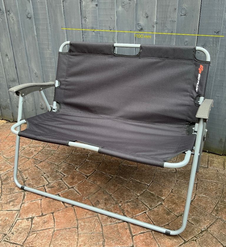 Folding Camping Double Chair - Black, Good Condition