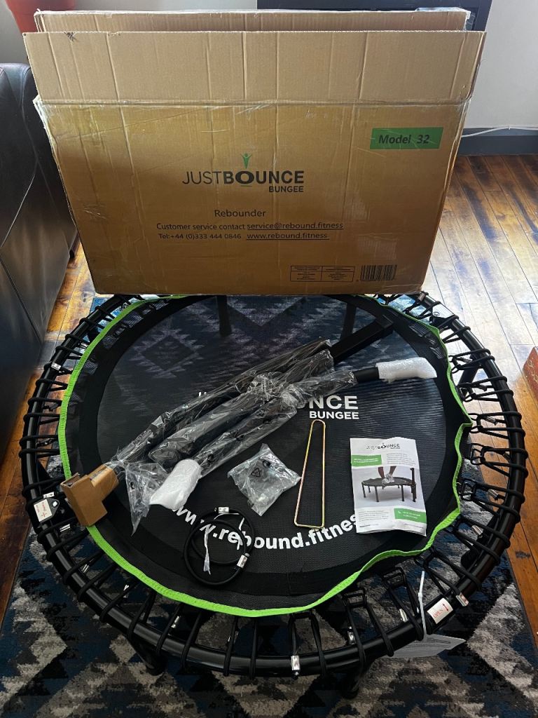 Just Bounce Quarter-Fold 44” Bungee Rebounder trampoline brand new in box with warranty