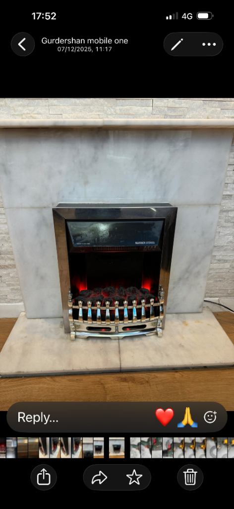 Electric Fireplace Heater with Coal Effect – Good Condition