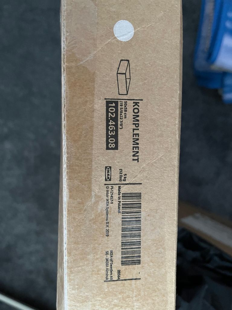 Ikea B/N white drawer for komplement system