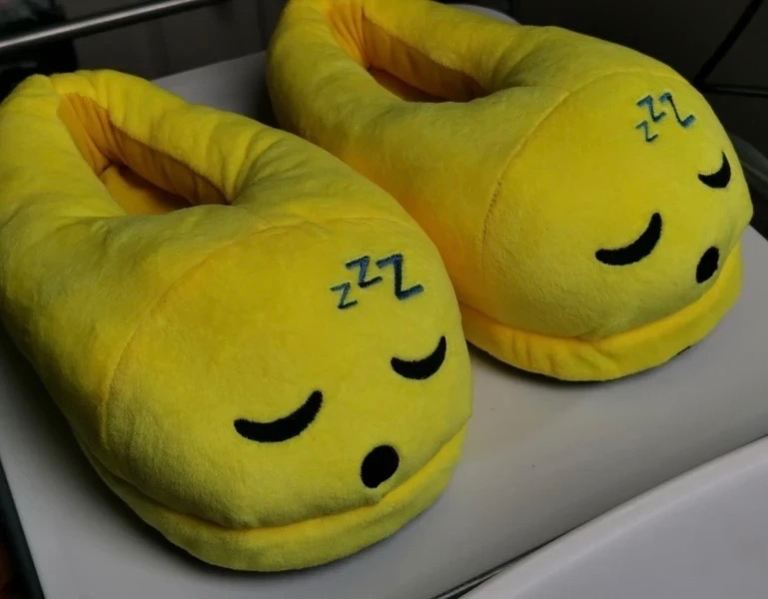Emoji Slippers New Adult Kids Size 5 6 7 8 8.5 Sleepy/Sleeping