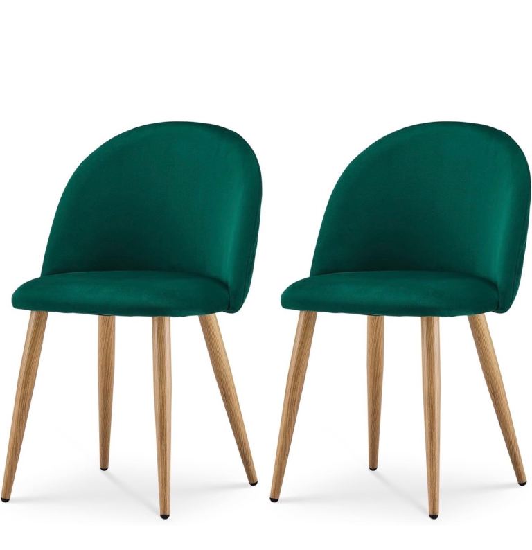2 Velvet dining chairs 