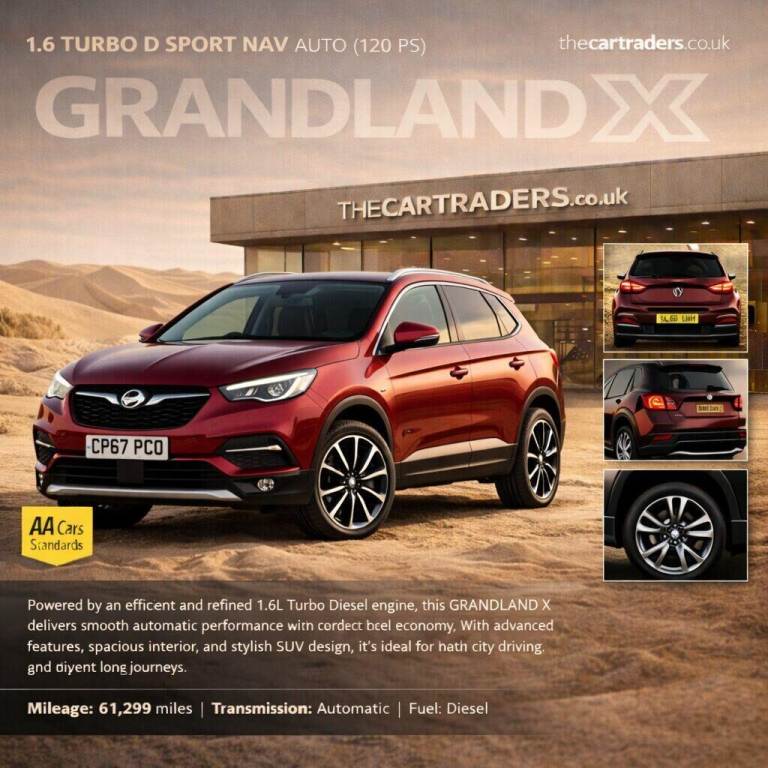 2018 Vauxhall Grandland X 1.6 Turbo D BlueInjection Sport Nav SUV 5dr Diesel Auto Euro 6 (s/s) (1...