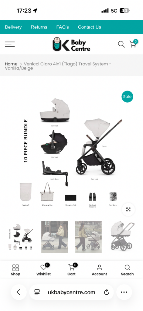 4 in 1 Vincci pram set for sale used!