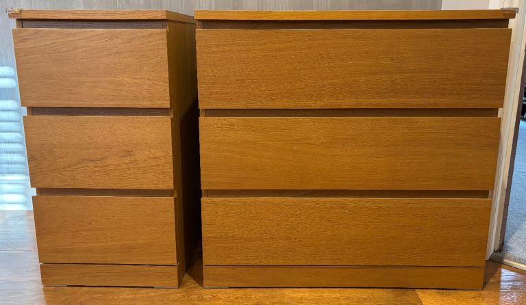 IKEA MALM  2 Chests of 3 Drawers