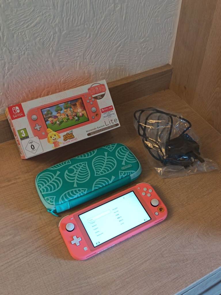 *Barely Used* Nintendo Switch Lite Animal Crossing Edition + Case