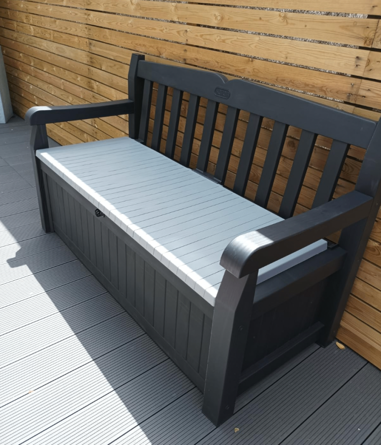 265L Outdoor 60% recycled Garden Furniture Storage Box Graphite 