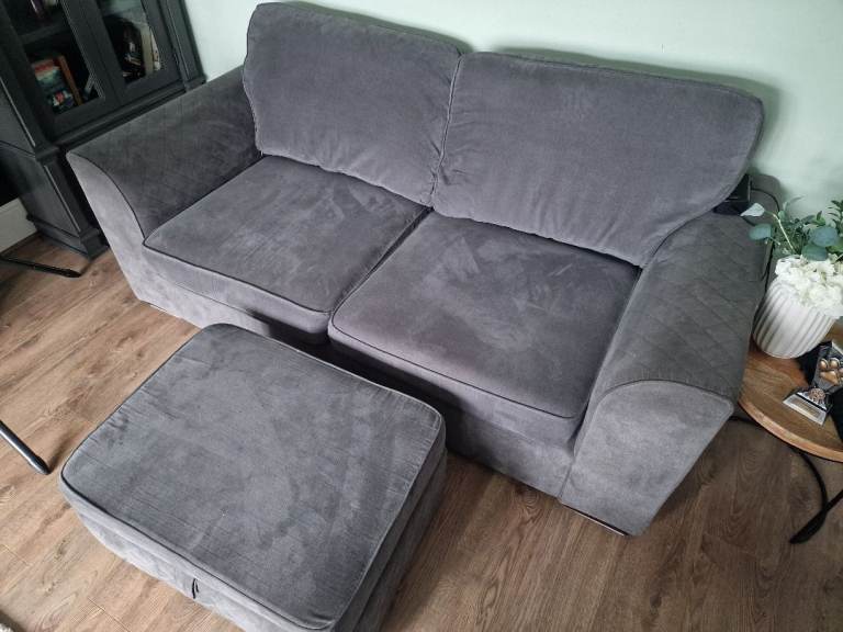FREE – 2 x DFS Orka Sofas + Storage Footstool (Collection Only)