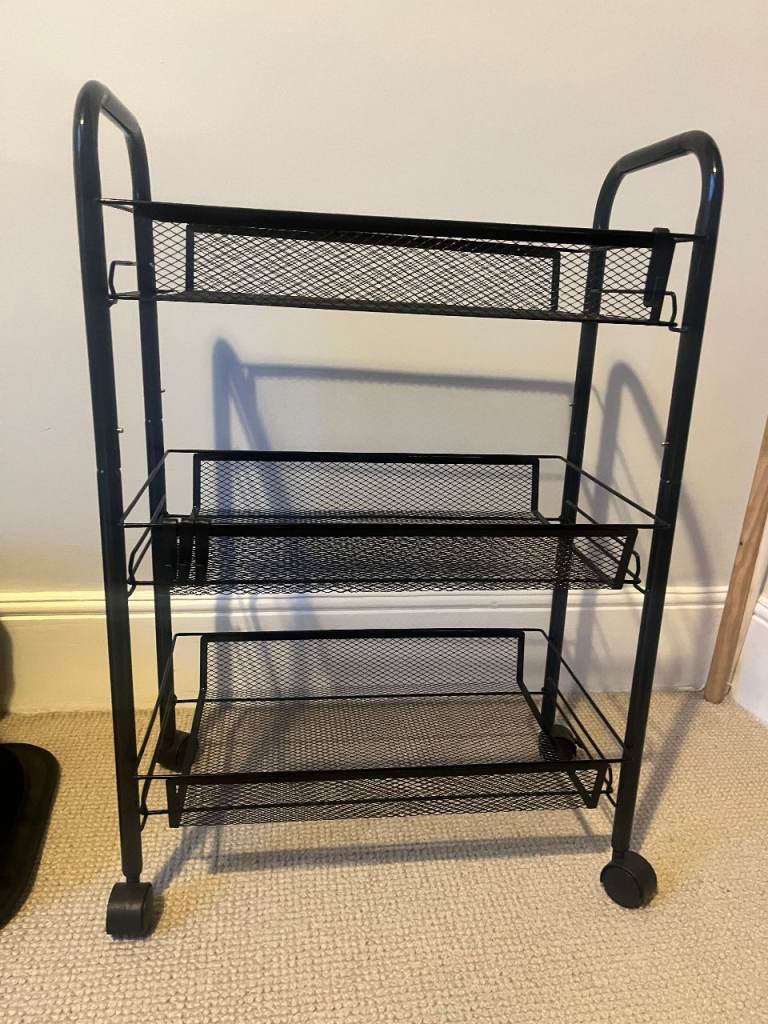 Black Metal Trolley 3 layers - multiple use