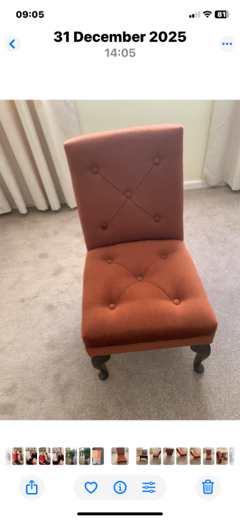 Bedroom Janet Chair  Queen Ann Legs   £8