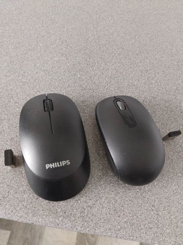 2 cordless mice, Phillips and Microsoft, with dongles