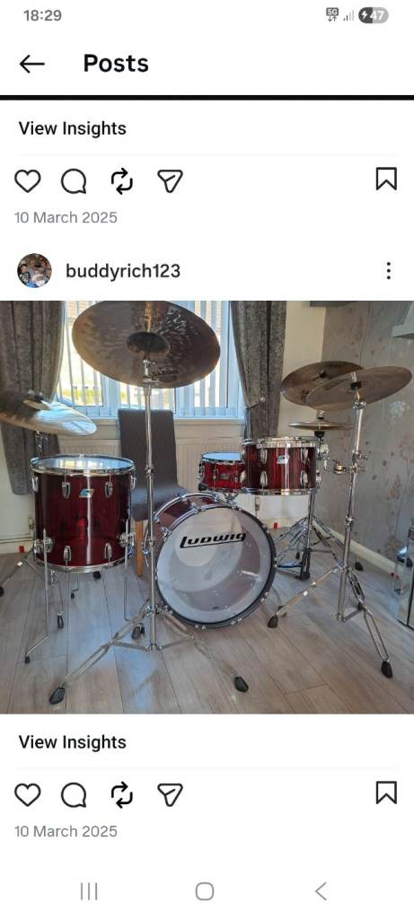Ludwig Drum Kit – Red, Good Condition