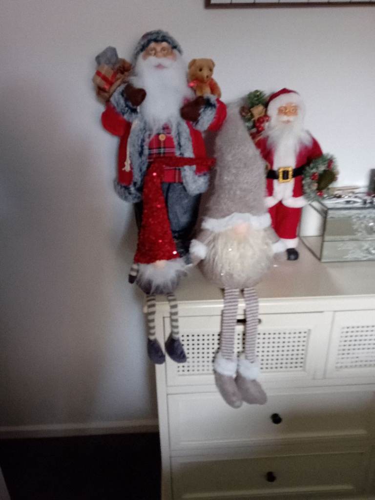 Christmas Santa and Gnome Decorations – Good Condition