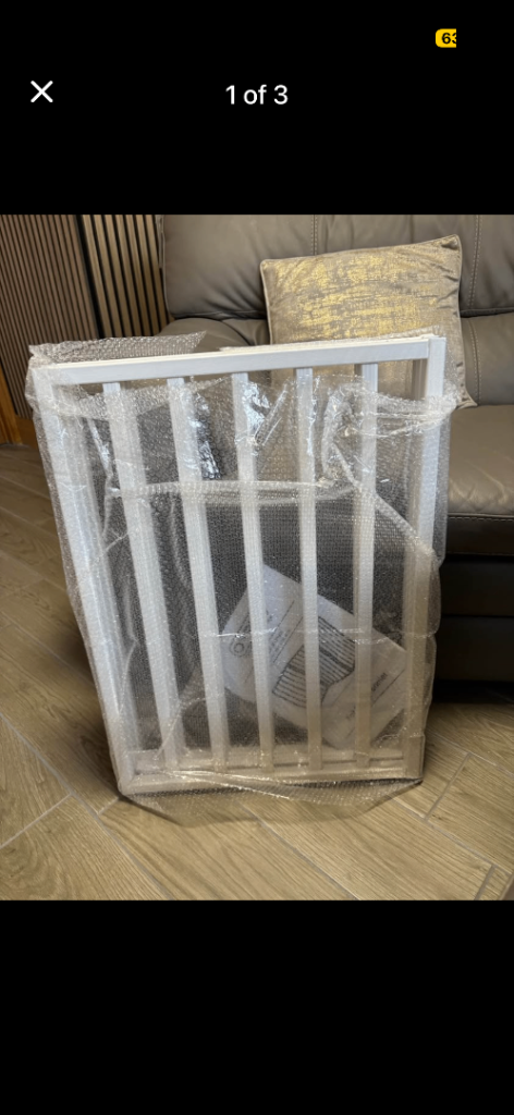  White Foldable Wooden Pet Gate