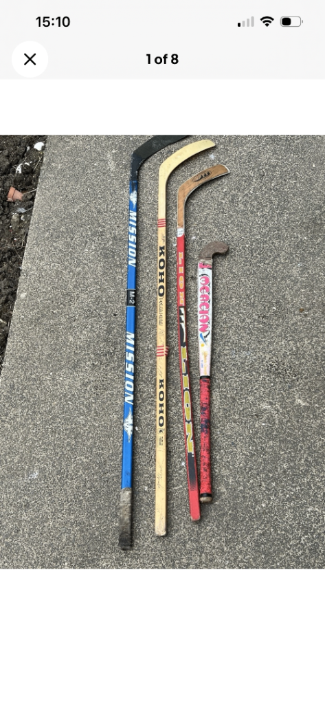 Job Lot Of 4 Hockey Sticks Two Signed - Newcastle Warriors Ice Hockey Teams