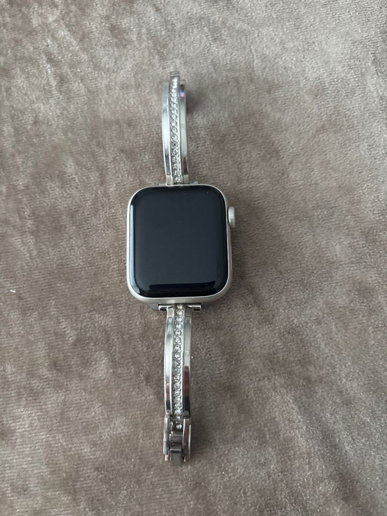 Apple Watch + Custom Silver Diamond Strap