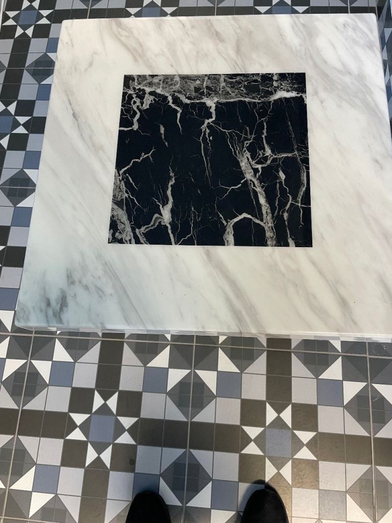 Stunning Black and White Marble Table – As New
