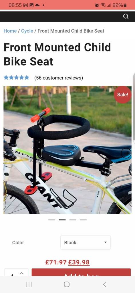 Front toddler seat for adult bike