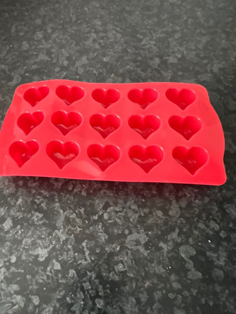 Red heart shape silicone mold