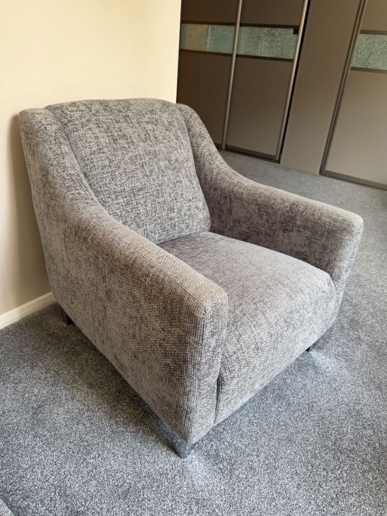 Comfortable Grey Armchair – Good Condition