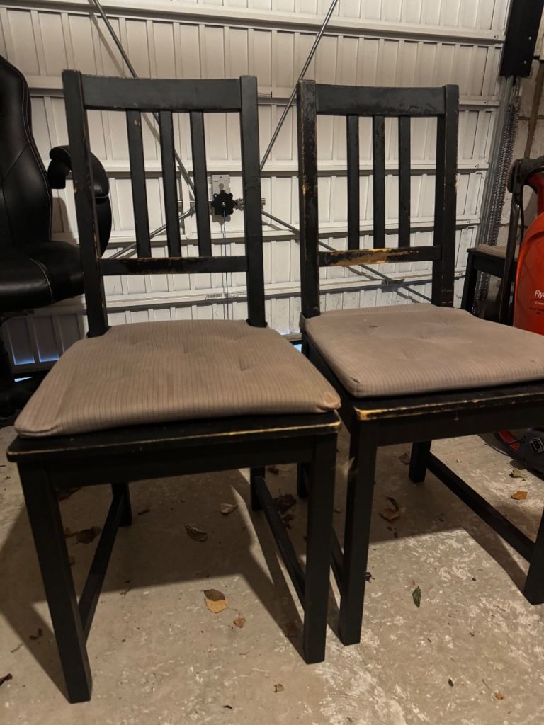 2 IKEA wooden chairs