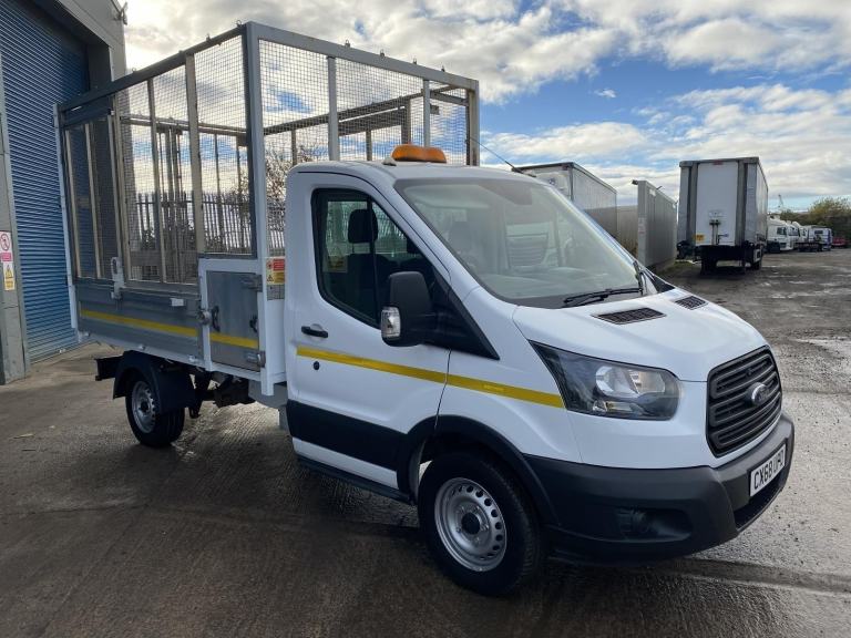 2018/68 FORD TRANSIT T350 2.0 ECOBLUE TDCI CAGED TIPPER WITH ALLOY DROPSIDES
