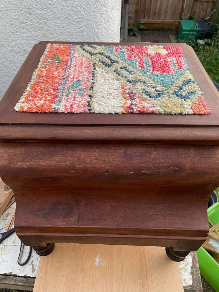 Victorian Wooden commode / Chamber Pot with ceramic pan