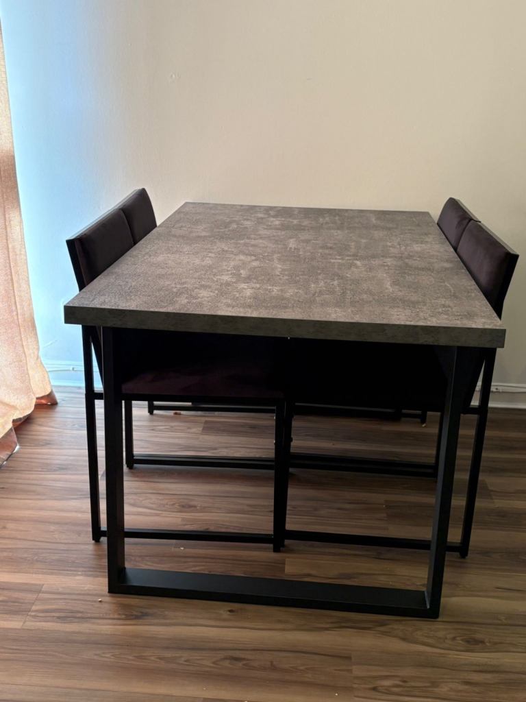 Dusk harper dining table with dusk rae dining chairs x 4