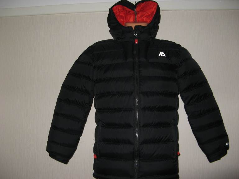 WORN ONCE BOYS BLACK MONTIREX AP1 HOODED WINTER JACKET COAT AGE 14-15
