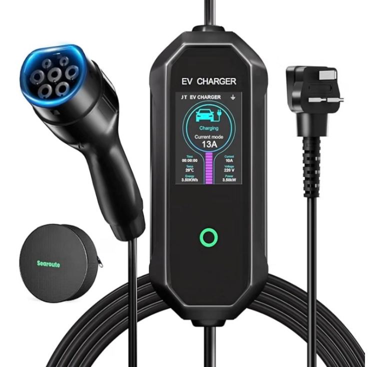 15m EV charge cable, type 2 to UK 3 pin plug
