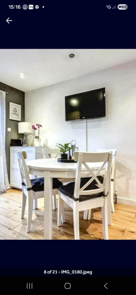 White ikea extending table
