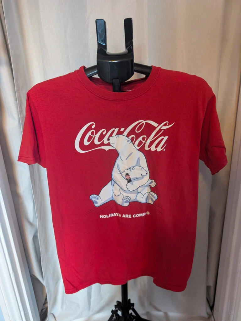 Coca Cola Christmas Polar Bear T Shirt Red Holidays Are Coming Age 14-15