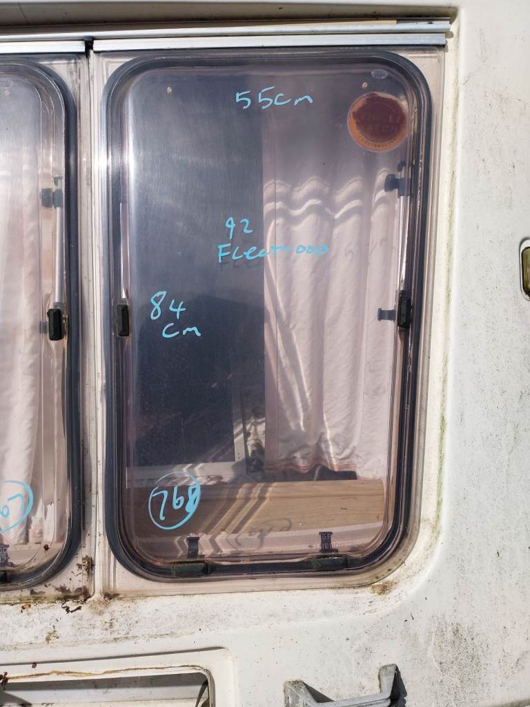 92 Fleetwood caravan front nearside window 