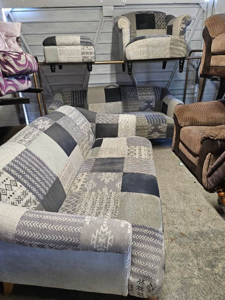 New dfs grey patchwork 4 piece 