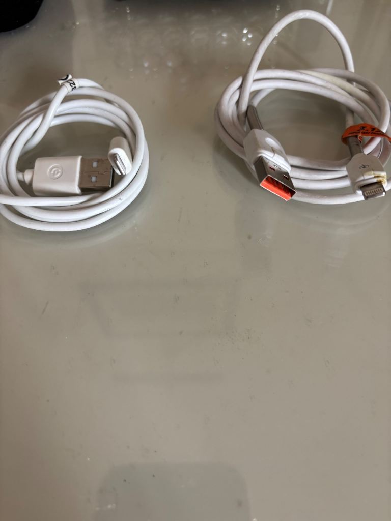 USB Charging Cables - White, Good Condition
