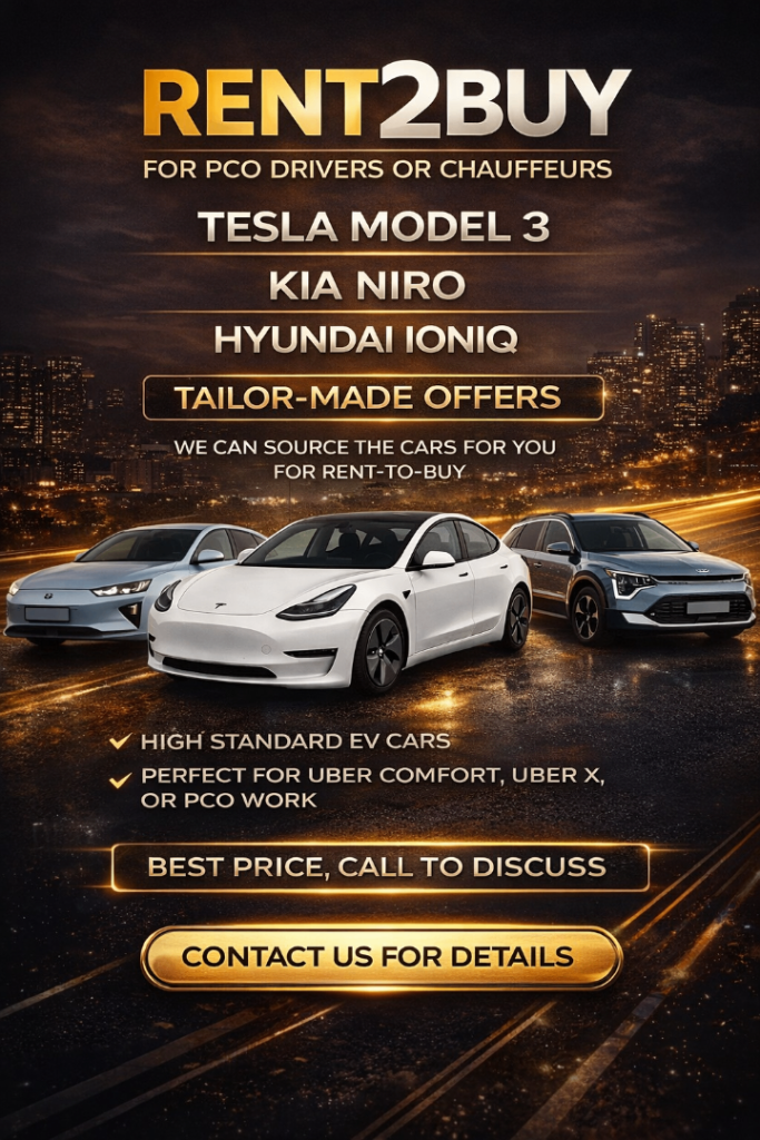 Rent-2-Buy OR Rent- For PCO drivers- Tesla 3 long range.or the car you like.