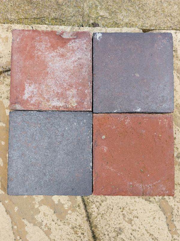 Reclaimed Victorian Red and Black Outside Floor Tiles