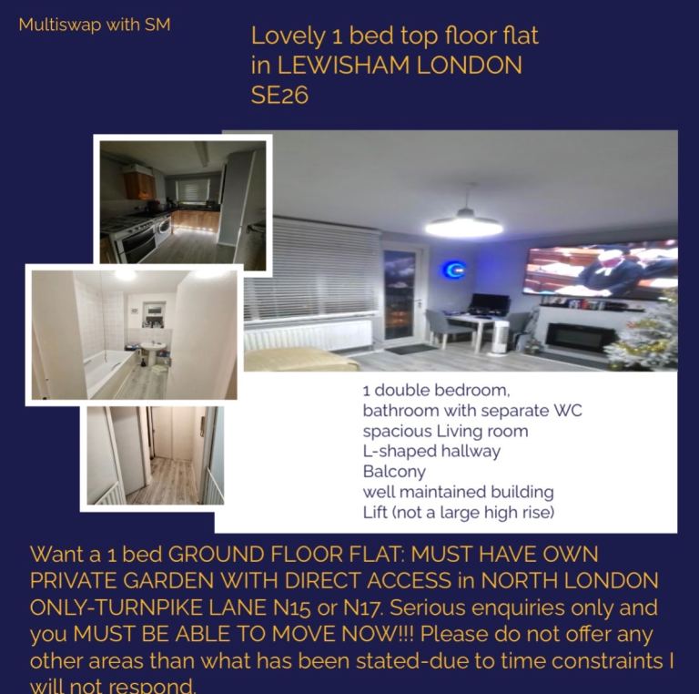 HOMESWAP ONLY!!! Lewisham for N London….