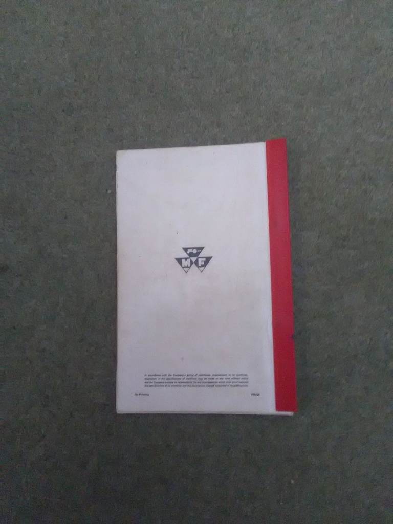 Massey Ferguson instructions book 