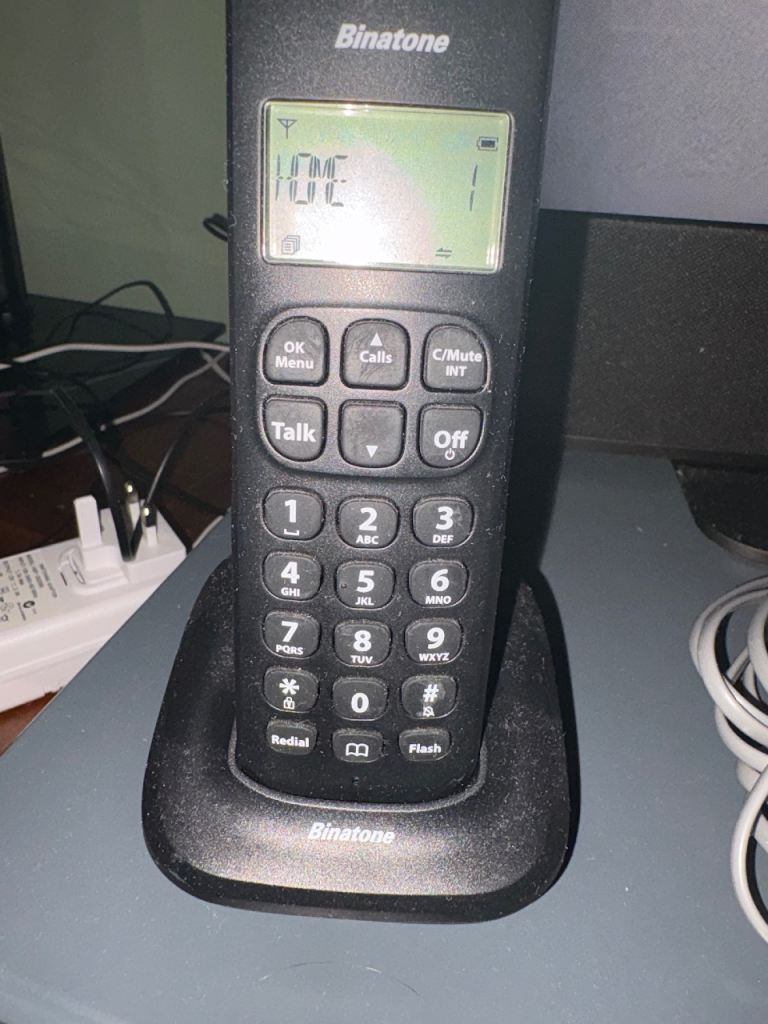 Binatone Cordless Home Phone – Black, Good Condition