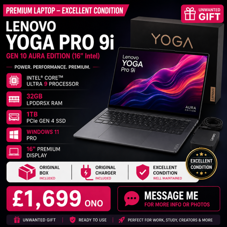 Lenovo Yoga Pro 9i Gen 10 Aura Edition 16" Laptop – As Good As New