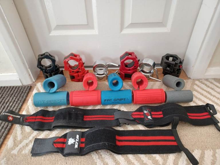 WEIGHT PLATES BARBELL & DUMBBELL STRAPS & FAT GRIPS - Price Varies