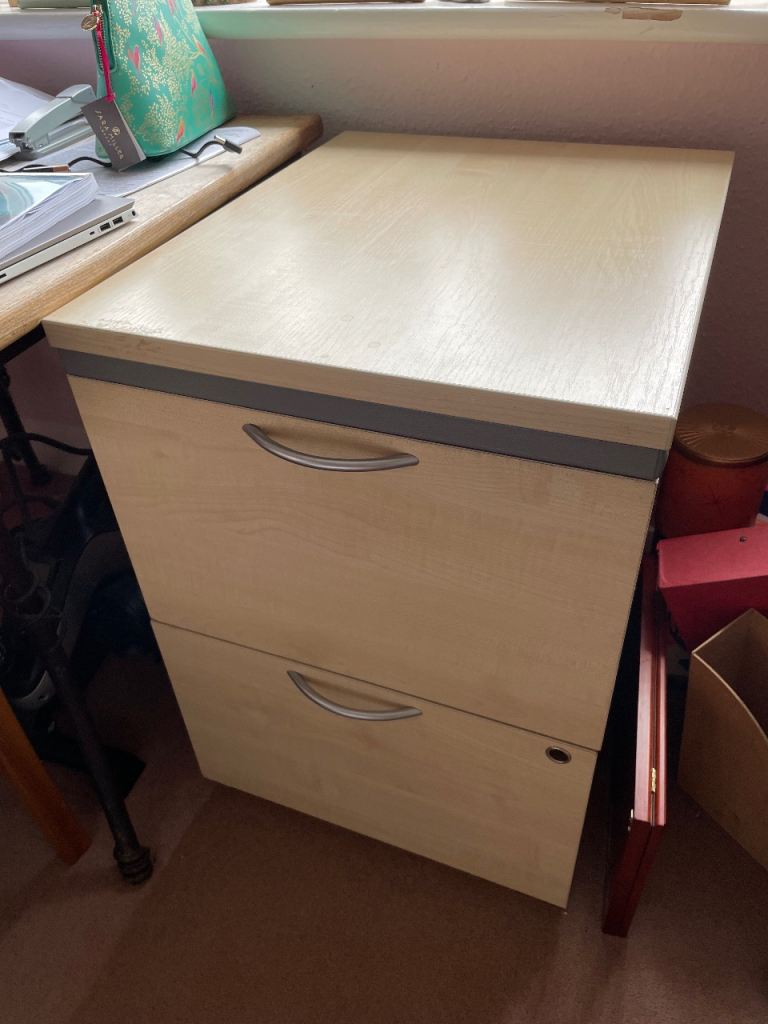 Wood effect 2 drawer filing cabinet