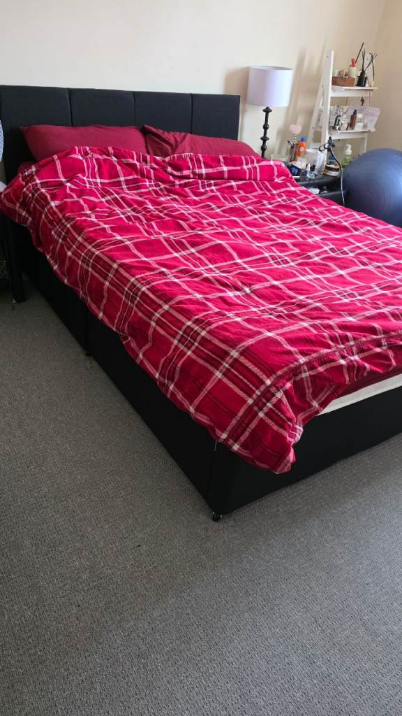 Double devan bed base (with mattress if you want it)