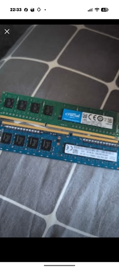 Crucial RAM Memory Sticks for Desktop PC – 4gb Good Condition