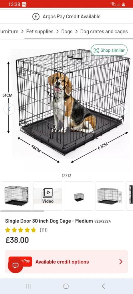 Single Door 30 inch Dog Cage - Medium
