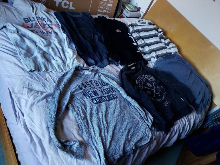 job lot mens clothes hoodies smocks large to mostly xl/xxl nike bench superdry, all included